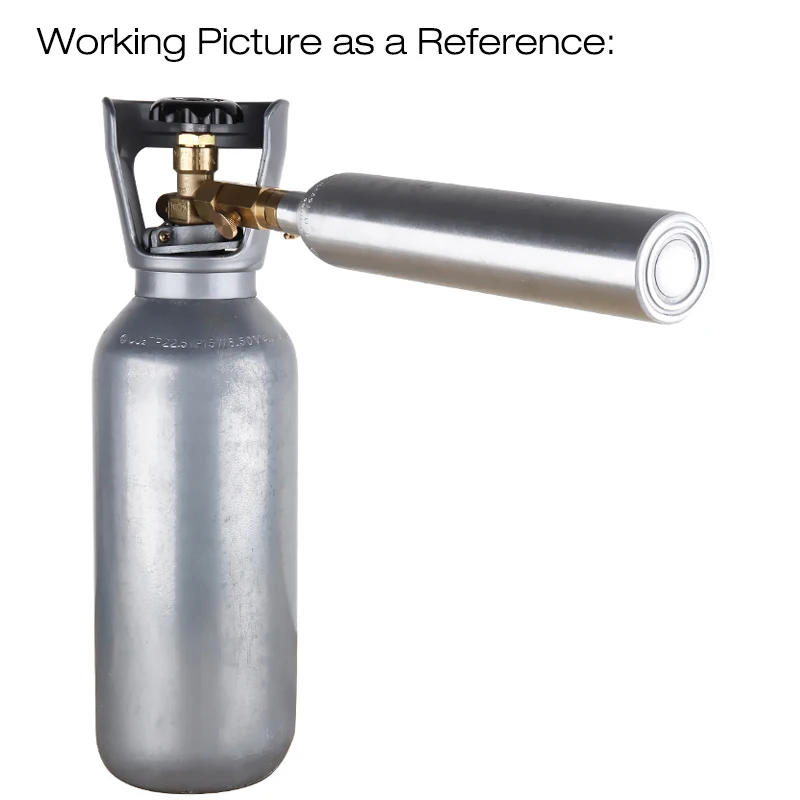 Soda Water Cylinder, 0.6L High Pressure Aluminum Bottle Soda Tank with Refill Soda Adapter Valve W21.8 or CGA320