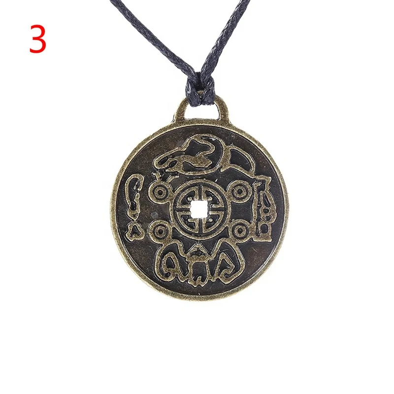 Fashion Retro Viking Totem Men Pendant Leather Cord Necklace Rock Punk Charm Classic Male Finger Jewelry Gift 2021 Jewelry