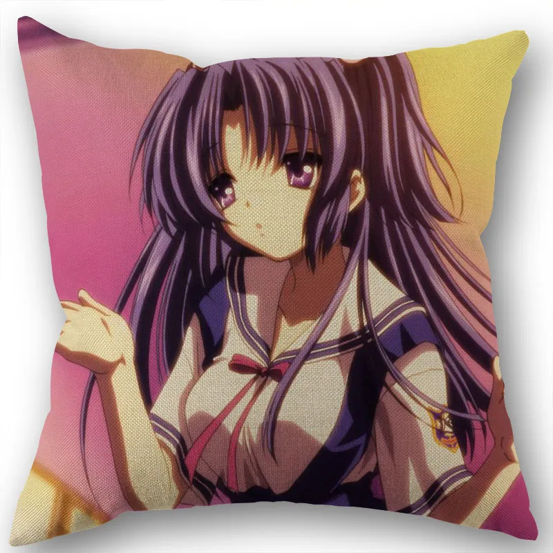 Custom Clannad Anime Pillowcase Wedding Decorative Cotton Linen Pillow Case For Home Pillow Cover 45X45(One Sides)