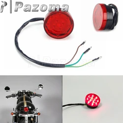 Universal Motorcycle LED Stop Brake Tail Lights 10V-30V Motorbike Red Rear Lamp Taillight For Chopper Cafe Racer Bobber Custom