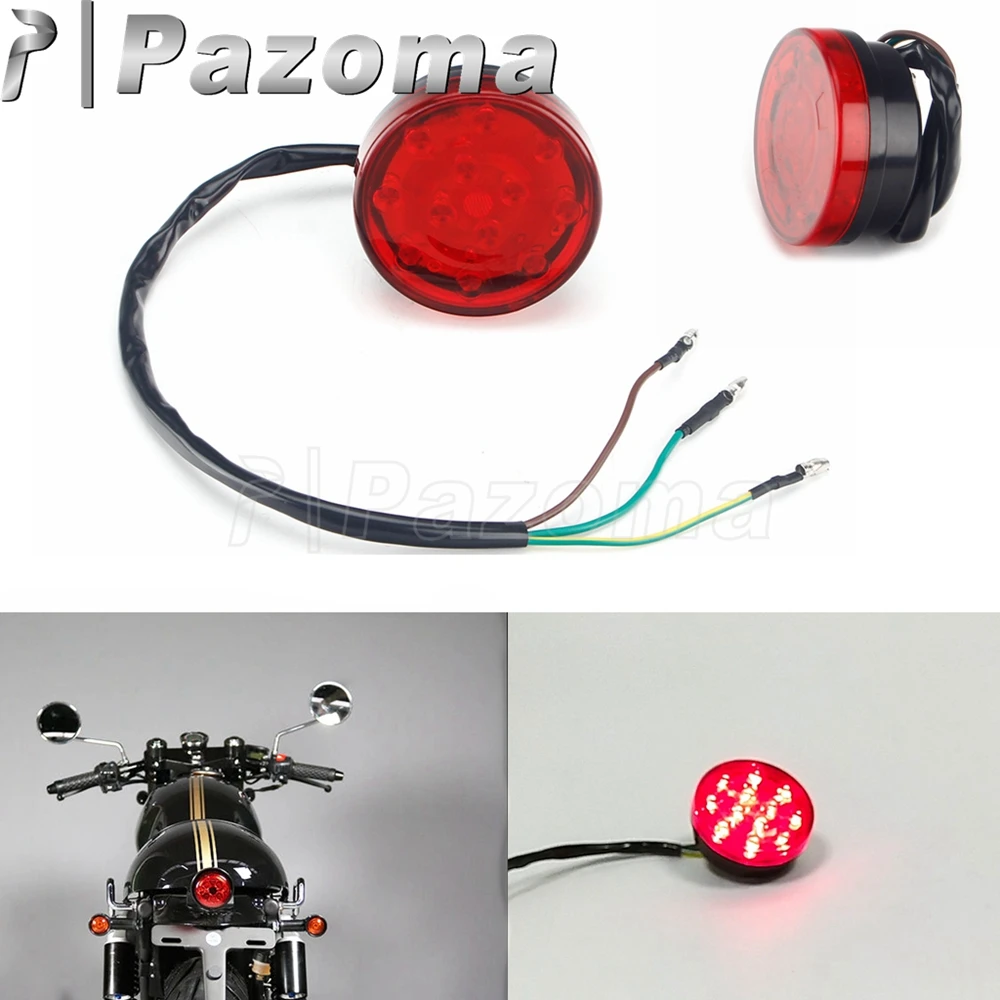 Uniwersalny motocykl LED Stop światła tylne hamulca 10V-30V motocykl czerwona lampa tylna światło dla Chopper Cafe Racer Bobber niestandardowe