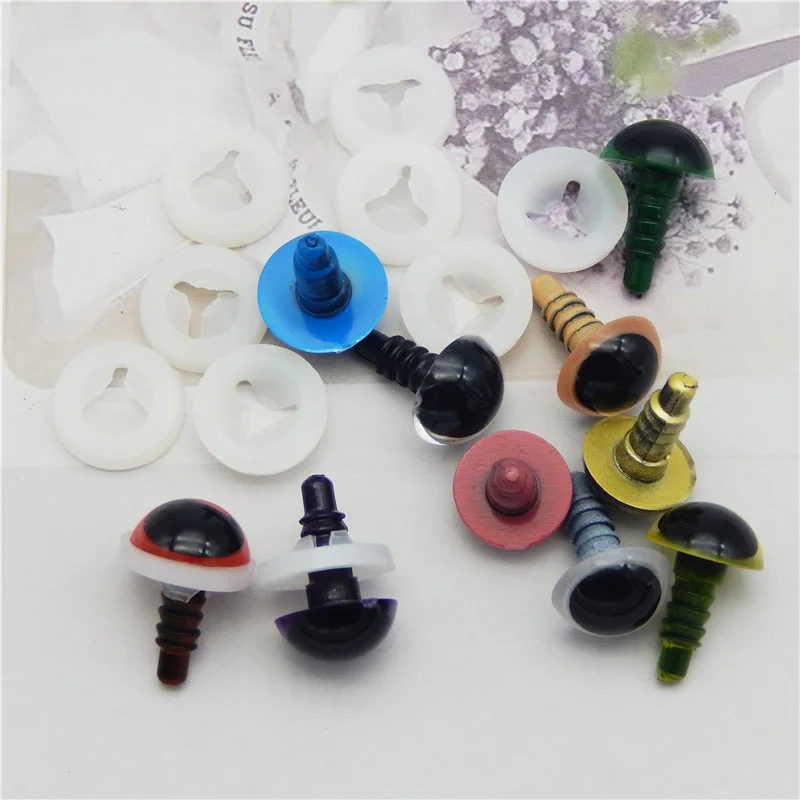 

20PCS In Pair 12mm Round Plastic Safety Eyes With Washers For Animal Toy Puppet Plush Craft Doll Amigurumi Making Accessory