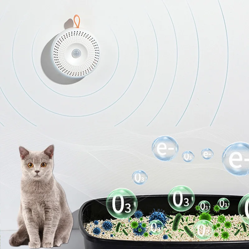 

Automatic Cat Litter Deodorizer Auto On/Off Litter Box Odor Purifier Dust Deodorization USB Chargining Pet Self-Clean Cat Produc