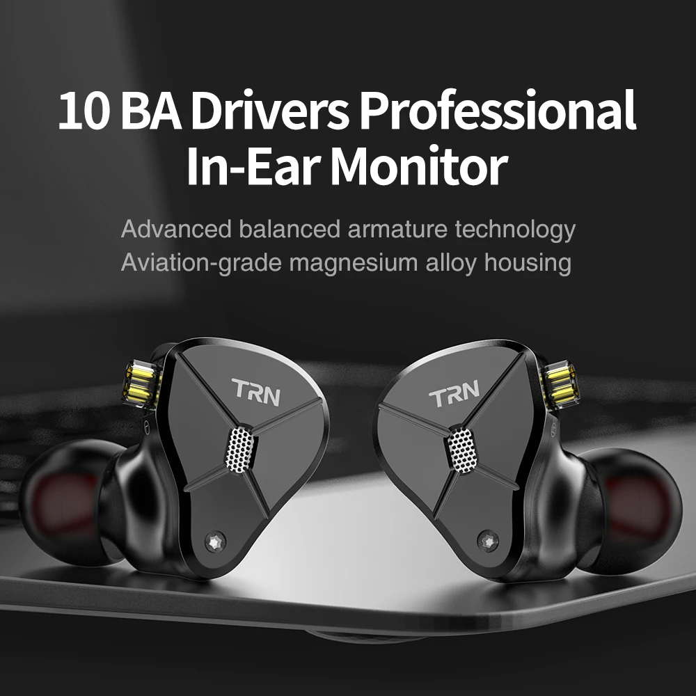 TRN BA5 10BA Driver Unit In Ear Earphone 10 Balanced Amarture HIFI DJ Monitor Earphone Earbuds With QDC Cable TRN V80 BT20XS