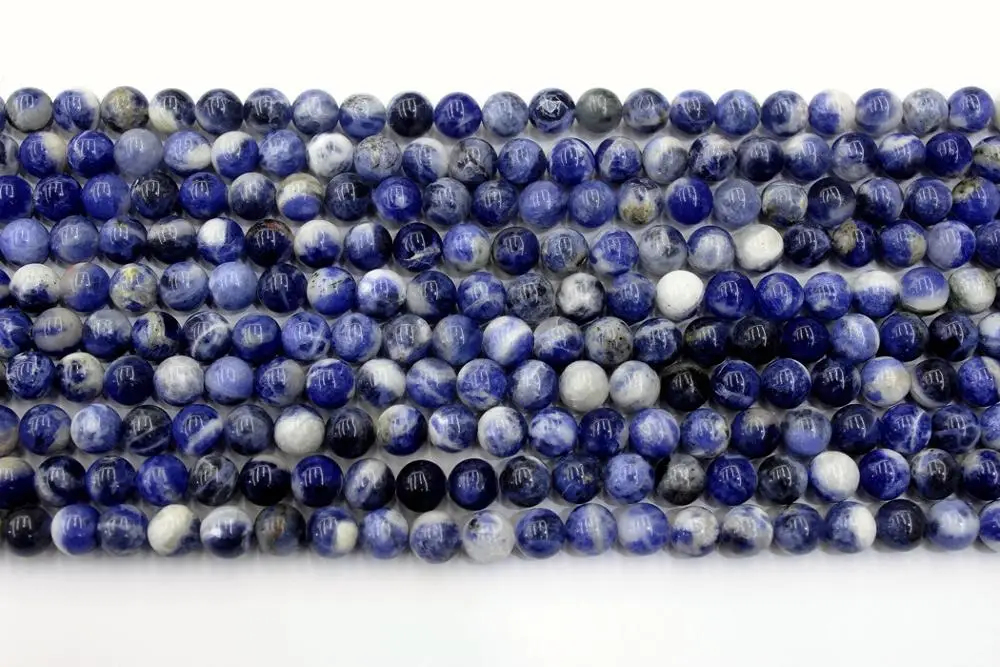 Natural Sodalite Round Loose Beads Strand 4/6/8/10MM For Jewelry DIY Making Necklace Bracelet