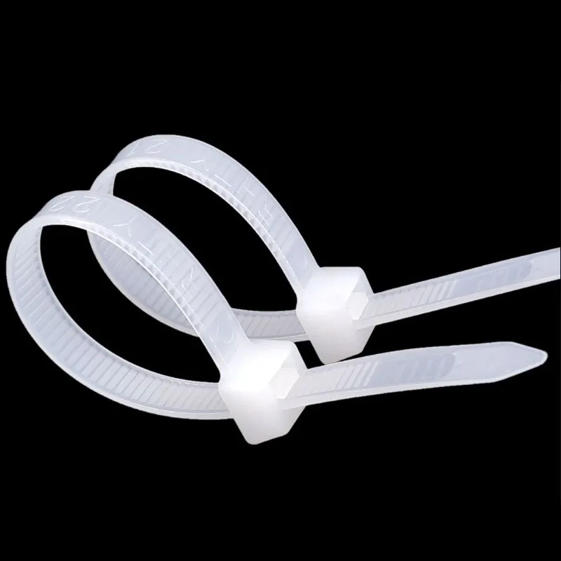 20Pcs 8*150 8*600 Self-Locking สายพลาสติกสีดำไนล่อน Wraps สายรัดแหวนยึดสีขาว