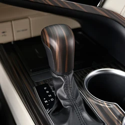 Steering Wheel Button Frame Gear Head Knob Cover Central Strip Interior Stickers ABS Golden Wood For Toyota Camry 2018 2019 2020