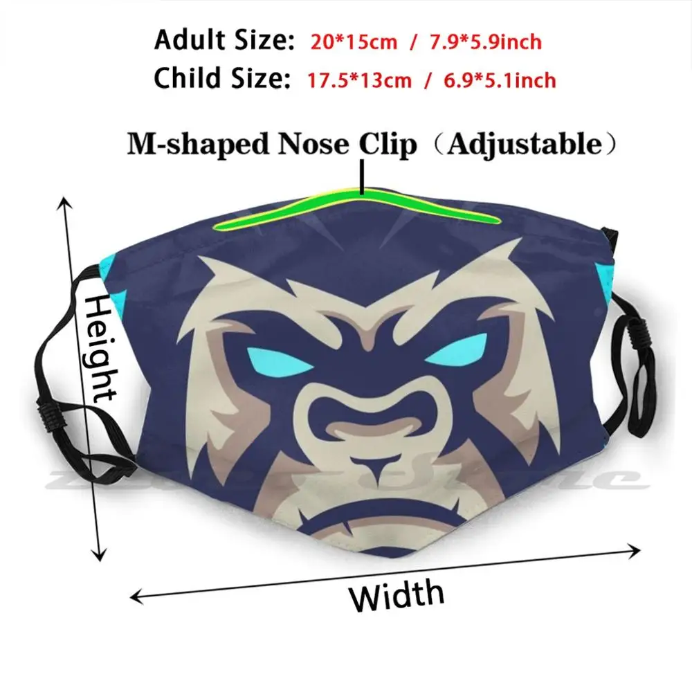 Gorilla Waschbar Trending Angepasst Pm 2,5 Filter Maske Stampa In Evidenza Di Un Gorilla