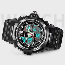 PASNEW Professional Men's Sports Watch Led Digital Analog Quartz Wristwatches Men Multifunctional Sports Watch Reloj Hombre 2021