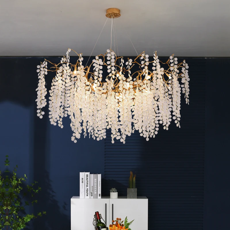 Nordic Industrial Chandeliers Lighting Lamp Crystal Designer Hanging Chandelier Tree Branch Dinning Room Lighting Fixtures