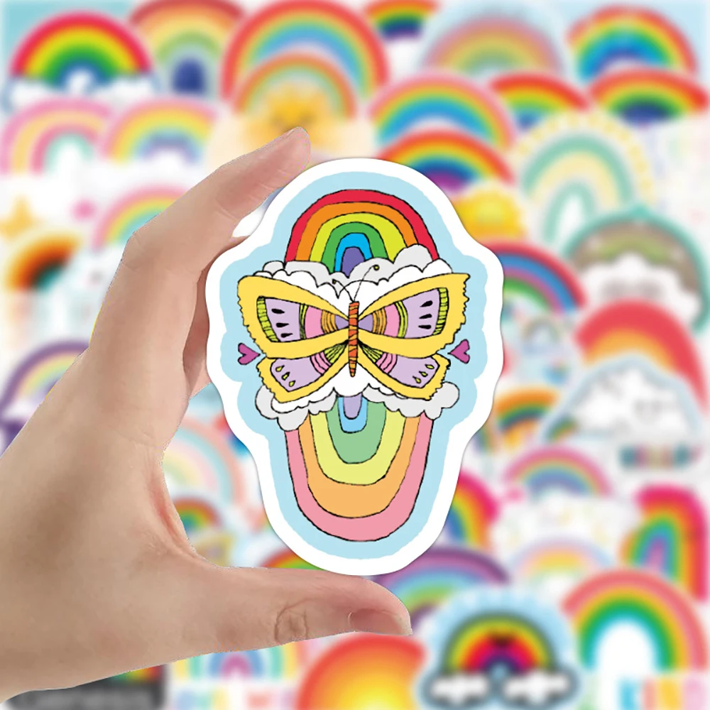 10/30/50PCS Rainbow Bridge Cartoon adesivi impermeabili fai da te Skateboard frigo moto bagagli carino Graffiti Sticker Decal Toy