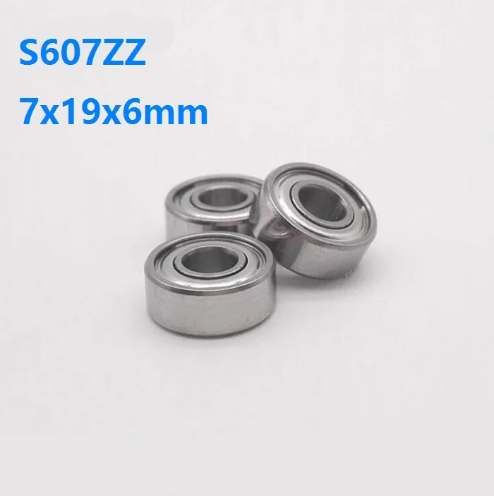 10/50pcs ABEC-5 S607ZZ S607 ZZ 7x19x6mm Stainless steel bearing Double metal cover Deep Groove Ball bearing  7*19*6mm 607 607ZZ