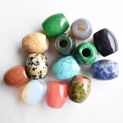 wholesale 12pcs/lot Fashion good quality mix natural stone 16x18mm round shape big hole beads for DIY Bracelet jewelry making