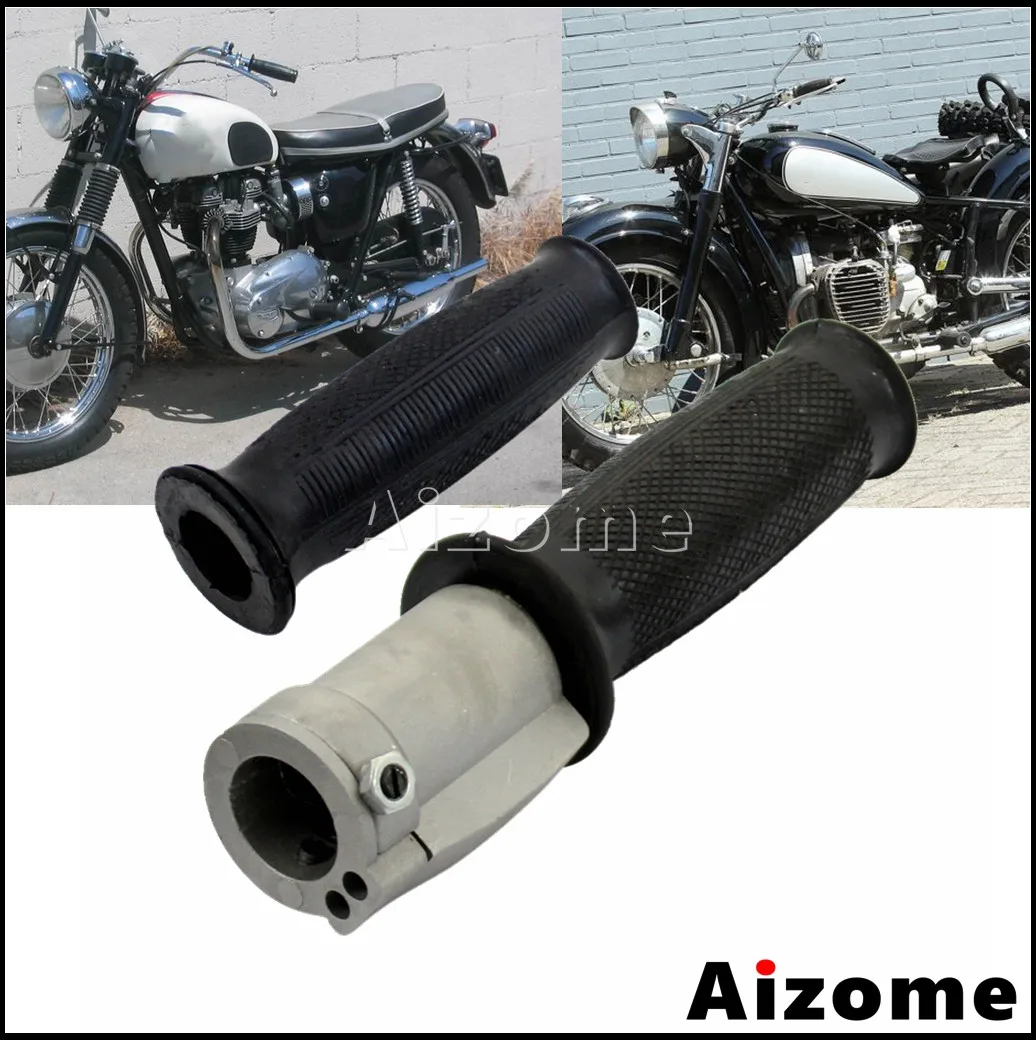 Left & Right Retro Throttle Grips Ural Sidecar Handlebar Grips For BMW R50 R1 R12 R71 M72 K750 Motorcycle Rubber Handle Grip