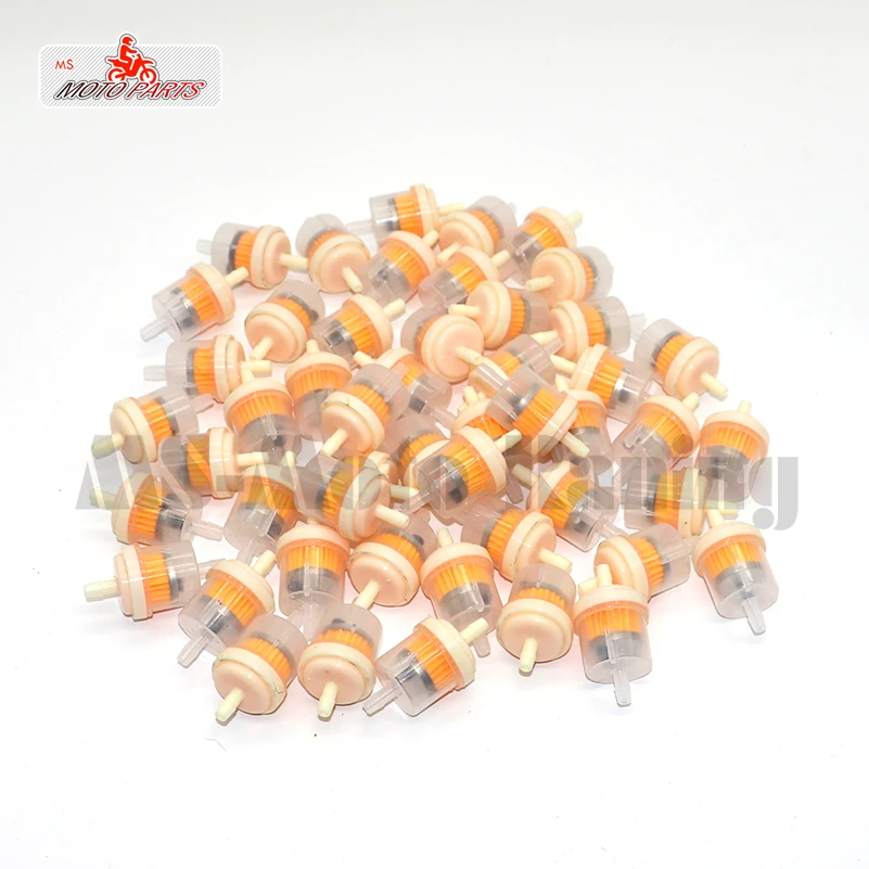 100PCS/lot Car Dirt Pocket Bike Oil Filter Petrol Gas Gasoline Liquid Fuel Filter For Scooter Motorcycle Motorbike Motor