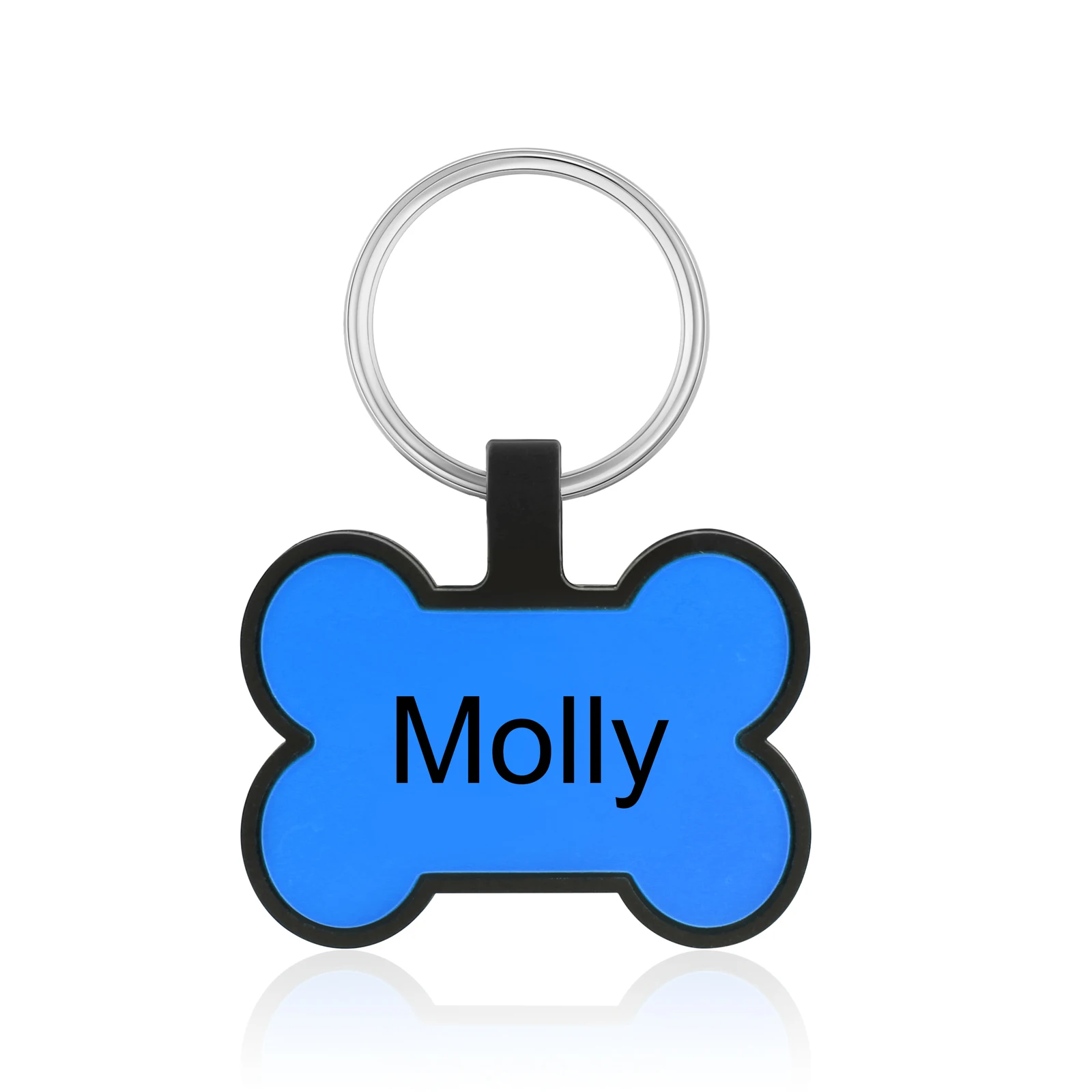 Colar lateral duplo personalizado para animais de estimação, Dog and Cat ID Tag, nome e número personalizados, Anti-Lost, Silicone Keychain