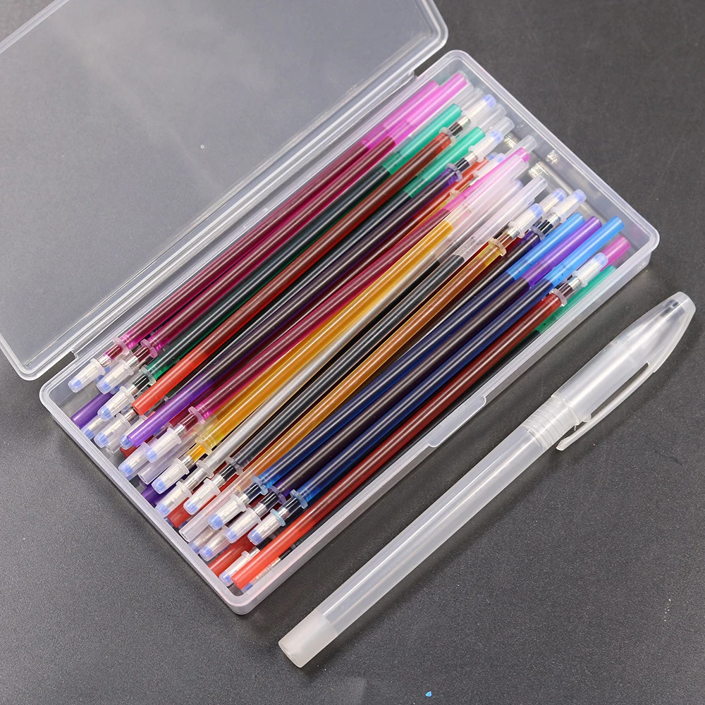 40Pcs Water Uitwisbare Pen Oplosbare Verdwijnen Stof Marker Vullingen Met Opbergdoos Stof Craft Tailoring Accessoires