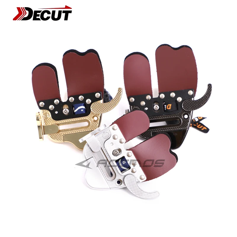 DECUT Archery Finger Tab Guard Protection Check Pad Recurve Bow Gloves Tab Tradition Bow Hunting Shooting Bow and Arrow