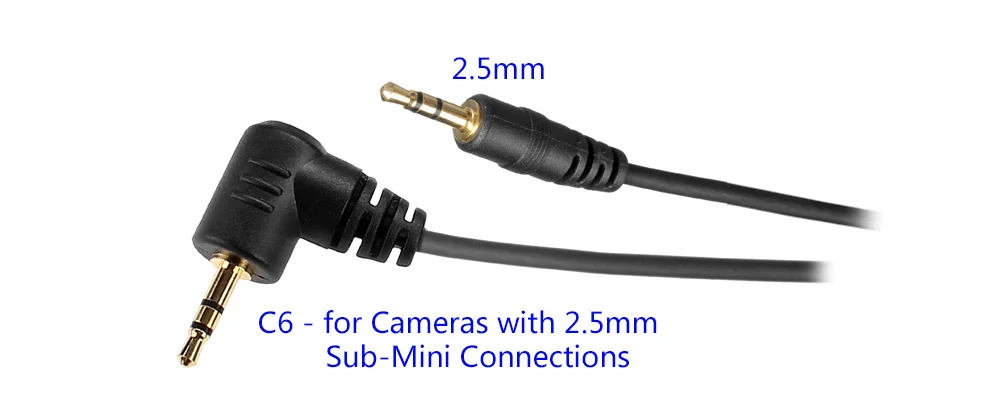 AODELAN C6 2.5mm Remote Shutter Release Cable for Cameras 2.5mm Sub-Mini Connections For Canon EOS R10, R7, R6, 90D, 80D, 70D