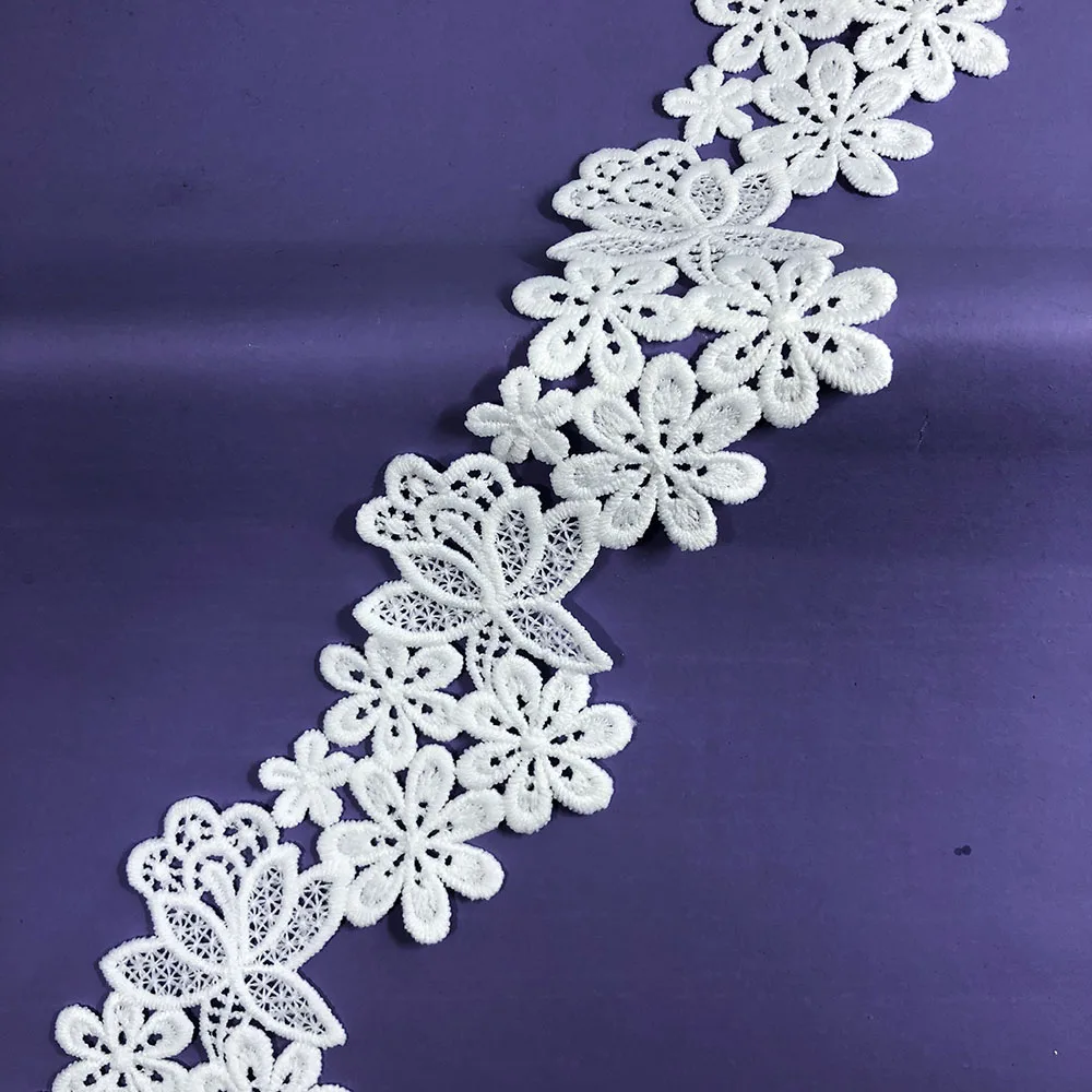 10yard High Quality 5.7cm White Embroidery Lace For Crafts African Fabric 2021 Sewing Trim Accessories Diy Women Wedding Skirt