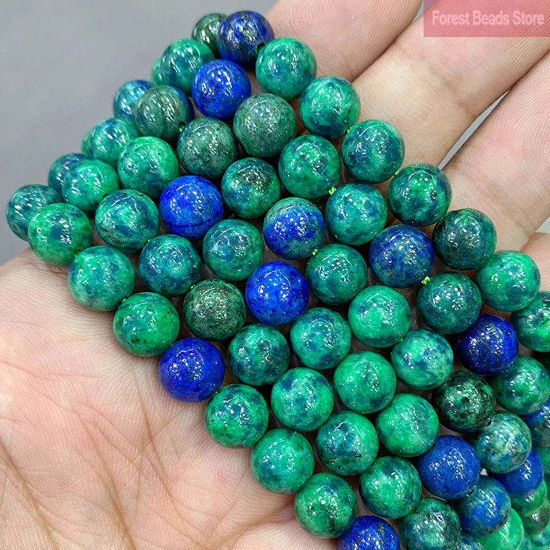 Chrysocolla Azurite Natural Stone Round Beads DIY Bracelet Necklace Accessories for Jewelry Making 15