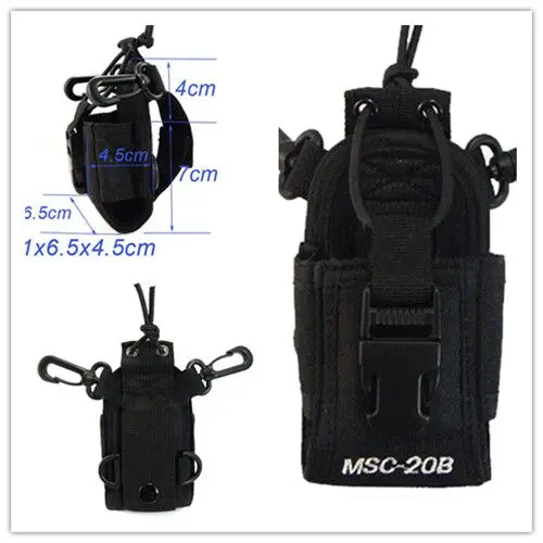 MSC-20B Case Holder Nylon Multi-functional Portable Radio Holster for BaoFeng UV-5R UV-82 BF-888S Walkie Talkie 65*45*125MM