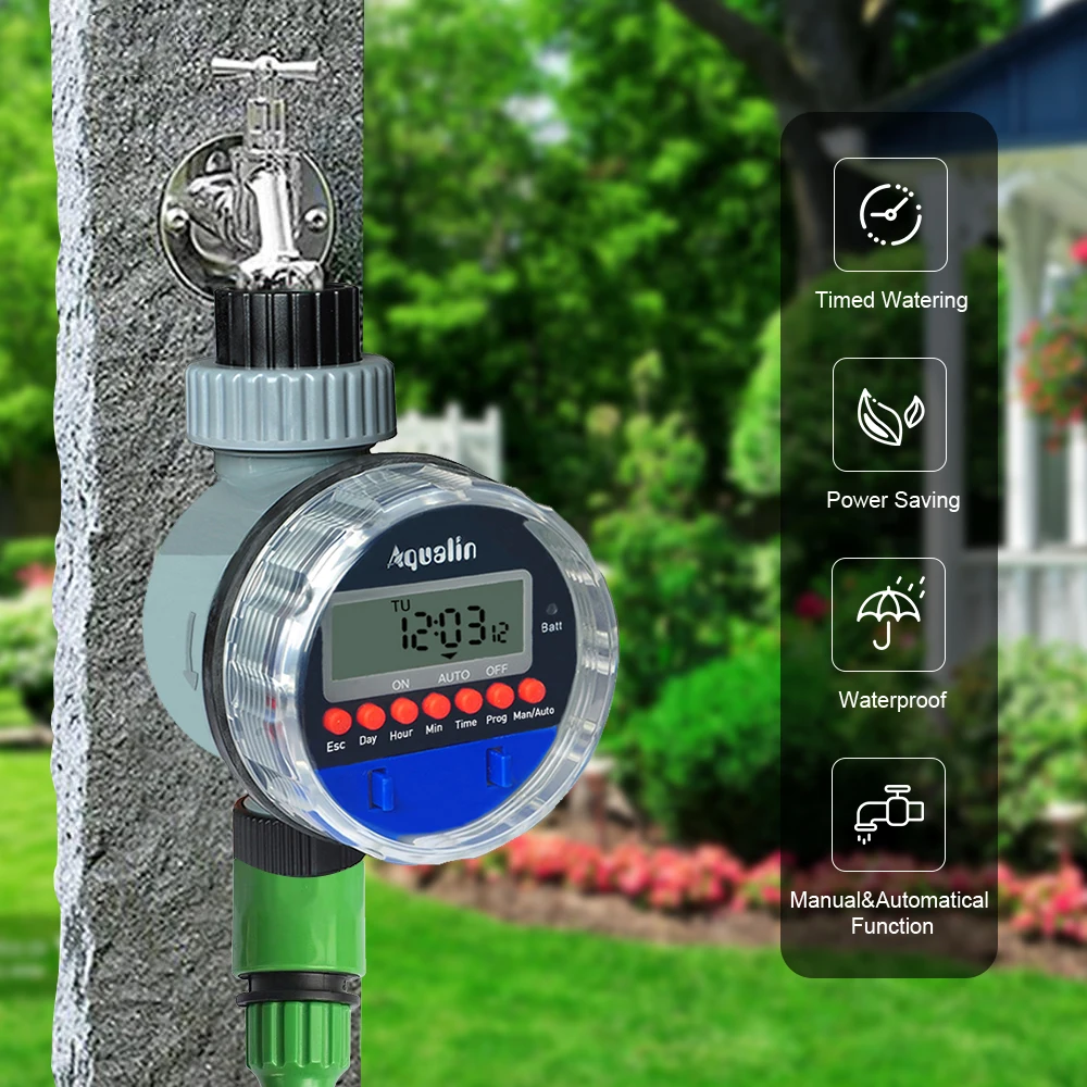 Automatic LCD Display Watering Timer Electronic Home Garden Ball Valve Water Timer For Garden Irrigation Controller#21026