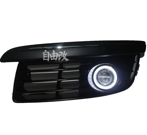 Eosuns Angel Eye Led Daytime Running Light Drl + Fog Lamp+ Projector Lens for Volkswagen Vw Jetta Sagitar Golf 5 Variant Bora