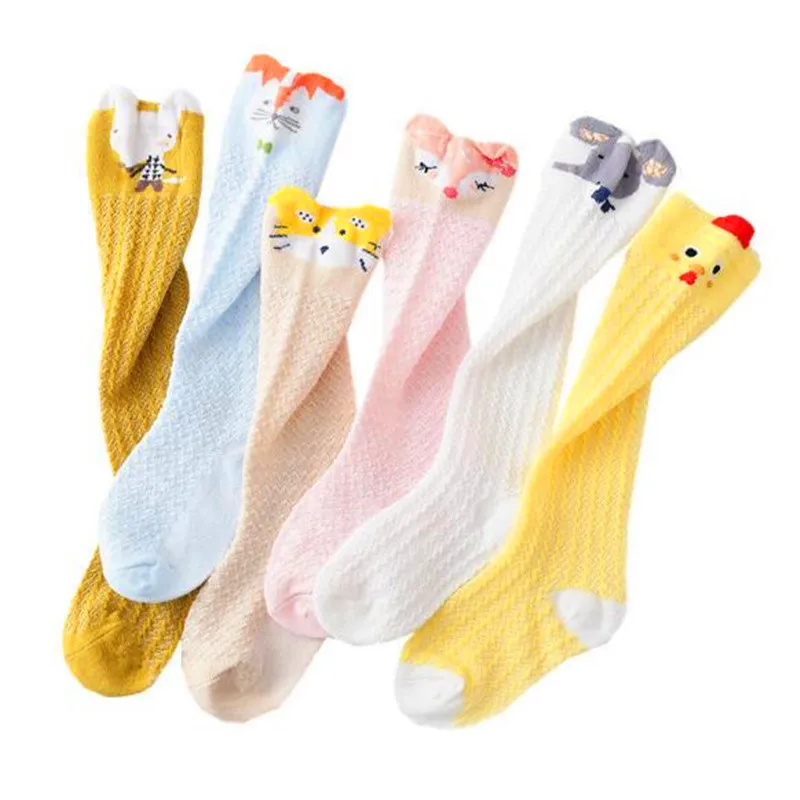 Baby socks summer thin mesh breathable cotton anti mosquito boys and girls socks knee length