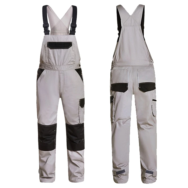 Men's Cargo Pocket Work Overalls Workwear Bib Overall Multi Pockets Working Mechanic Overalls Repair Work Uniforms