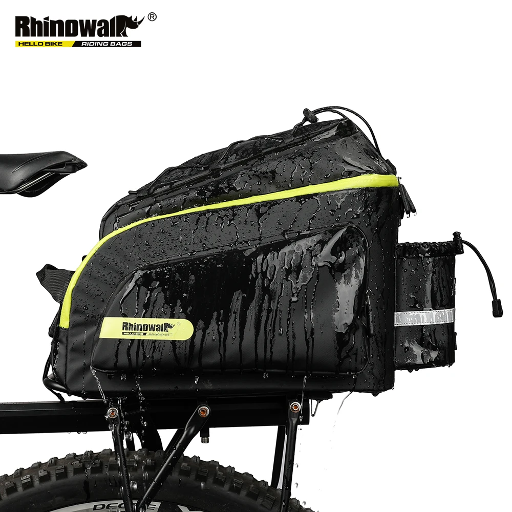 Rhinowalk 17L Waterproof Pannier Bag Shoulder Strap Detachable Compartment Reflective Rack Rear Trunk Tote Bag with Rain Cover