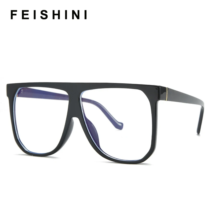 

Feishini Anti Blue Light EyeGlasses Frames Women locking Filter Reduces Computer Business Eyewear Woman Big Improve Comfort