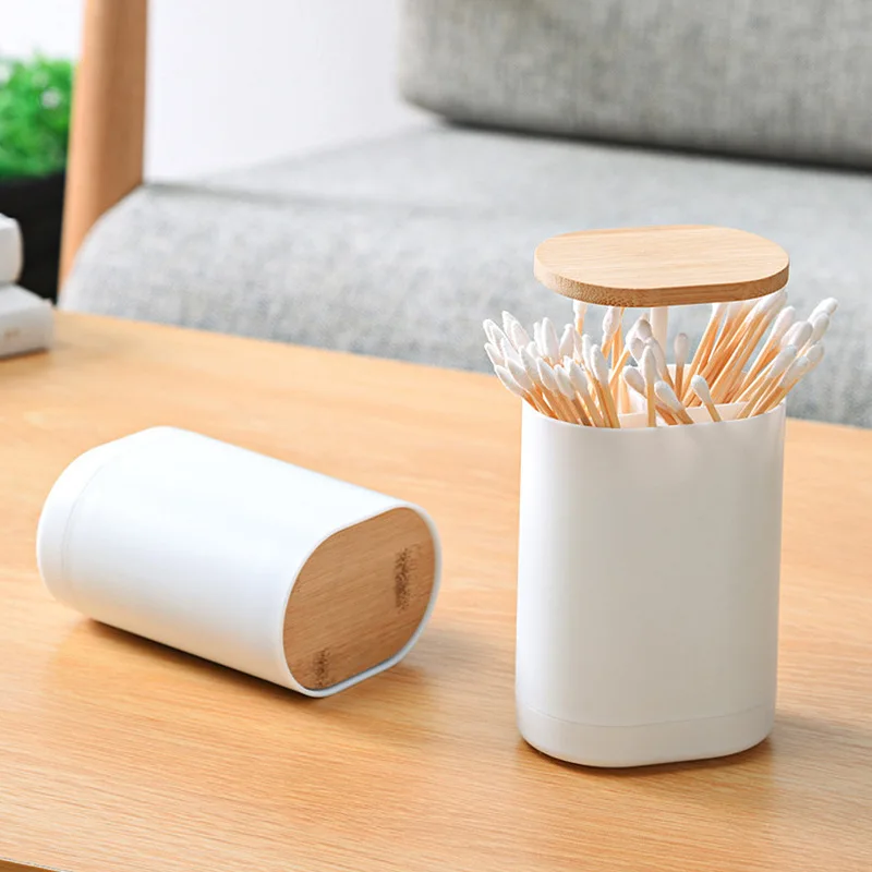 Automatic Pops Up Toothpick Box Cotton Bud Swabs Storage Case Organizer Toothpick Holder Dispenser Container for Hotel Room