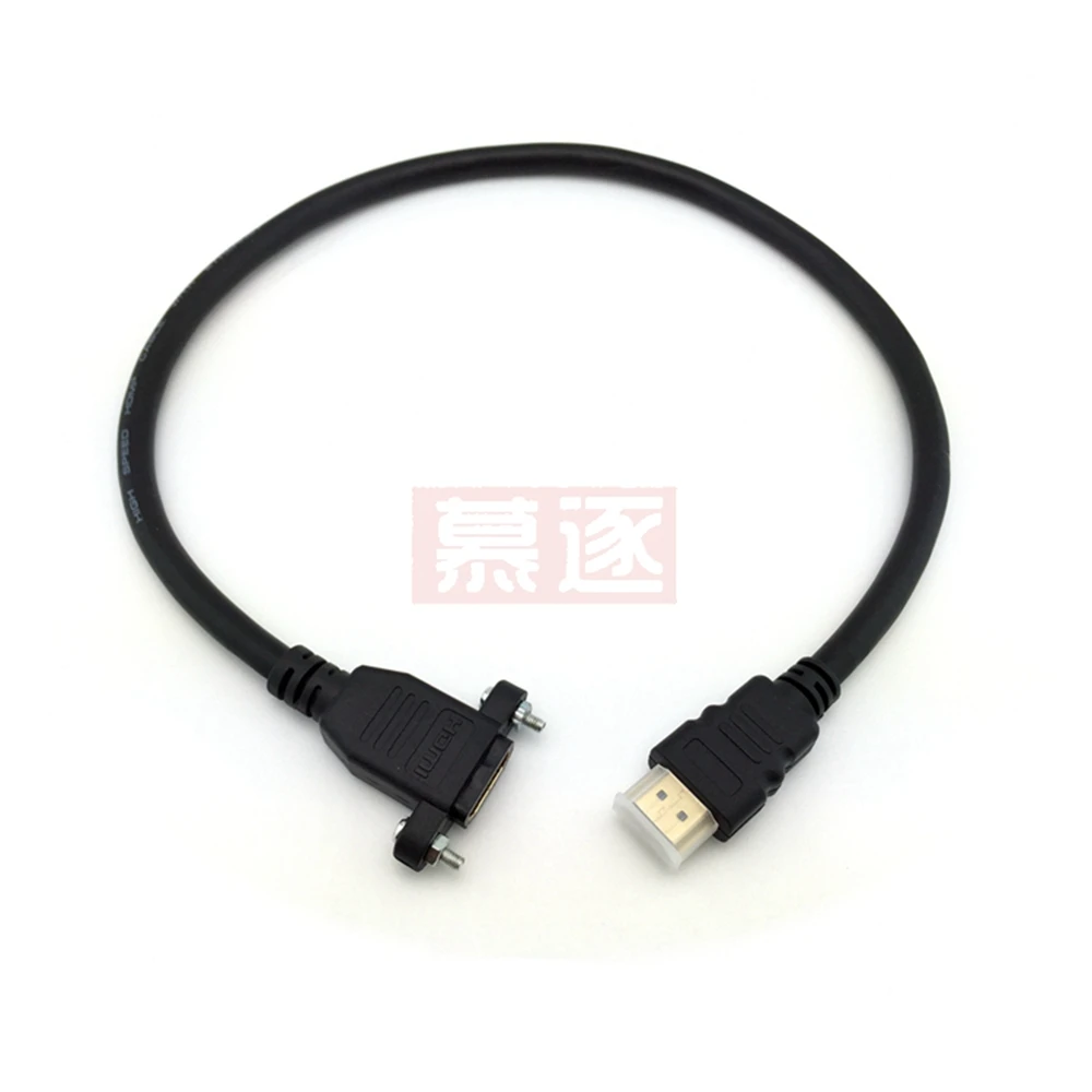Совместимый с HD-2,0 кабель HDTV v2.0 папа-мама крепление с винтом 4K * 2k 60 Гц HD Удлинительный кабель 50 см
