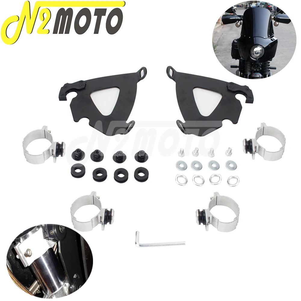 1 Set Motorcycle Detachable Head Light Fairing Bolts Motocross CNC Trigger-Lock Mounting Kit For Harley Dyna Wide Glide 2006-17