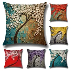 Multi Color Floral Printed Cushion Flower On The Wall Pillow Pink Red Decorative Pillowcase for Home Sofa