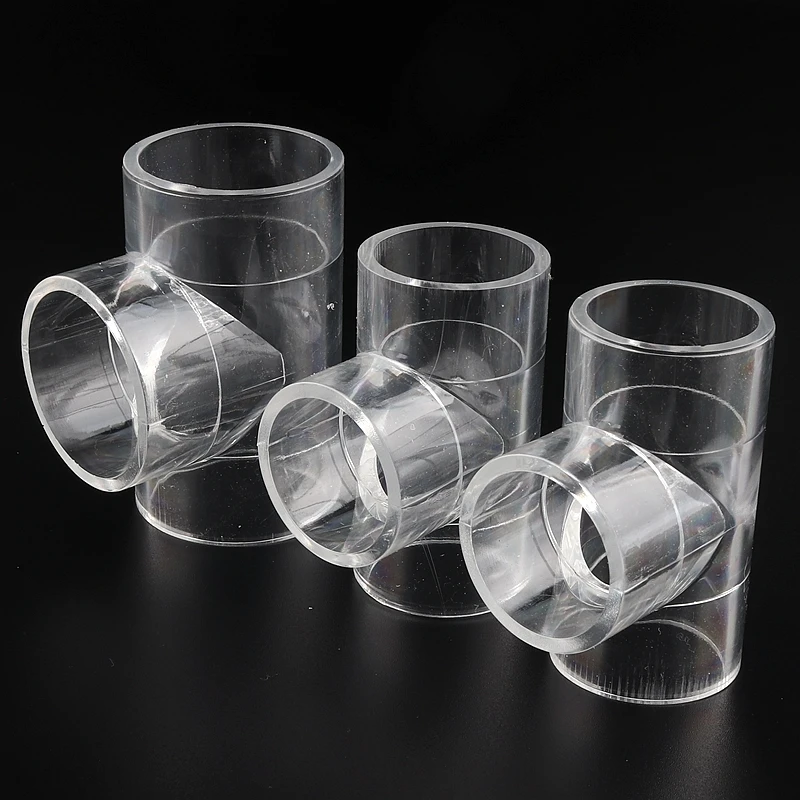 

2pcs 20/25mm Acrylic Transparent Pipe Equal 3 Way Joint Connector Fish Tank Aquarium Plexiglass Tube Garden Water Pipe Connector