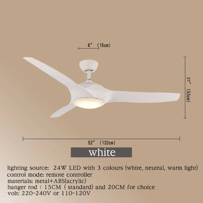 WPD  Modern Ceiling Fan Lights Lamps With Remote Control Contemporary Fan Lighting For Dining Room Bedroom Restaurant