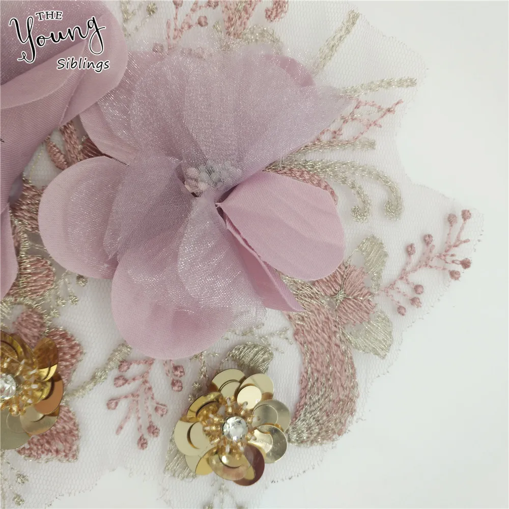 Fashion Exquisite Embroidery 3D Flower Lace Collar DIY Sewing Lace Collar Lace Fabric Decoration Dress Applique Accessories