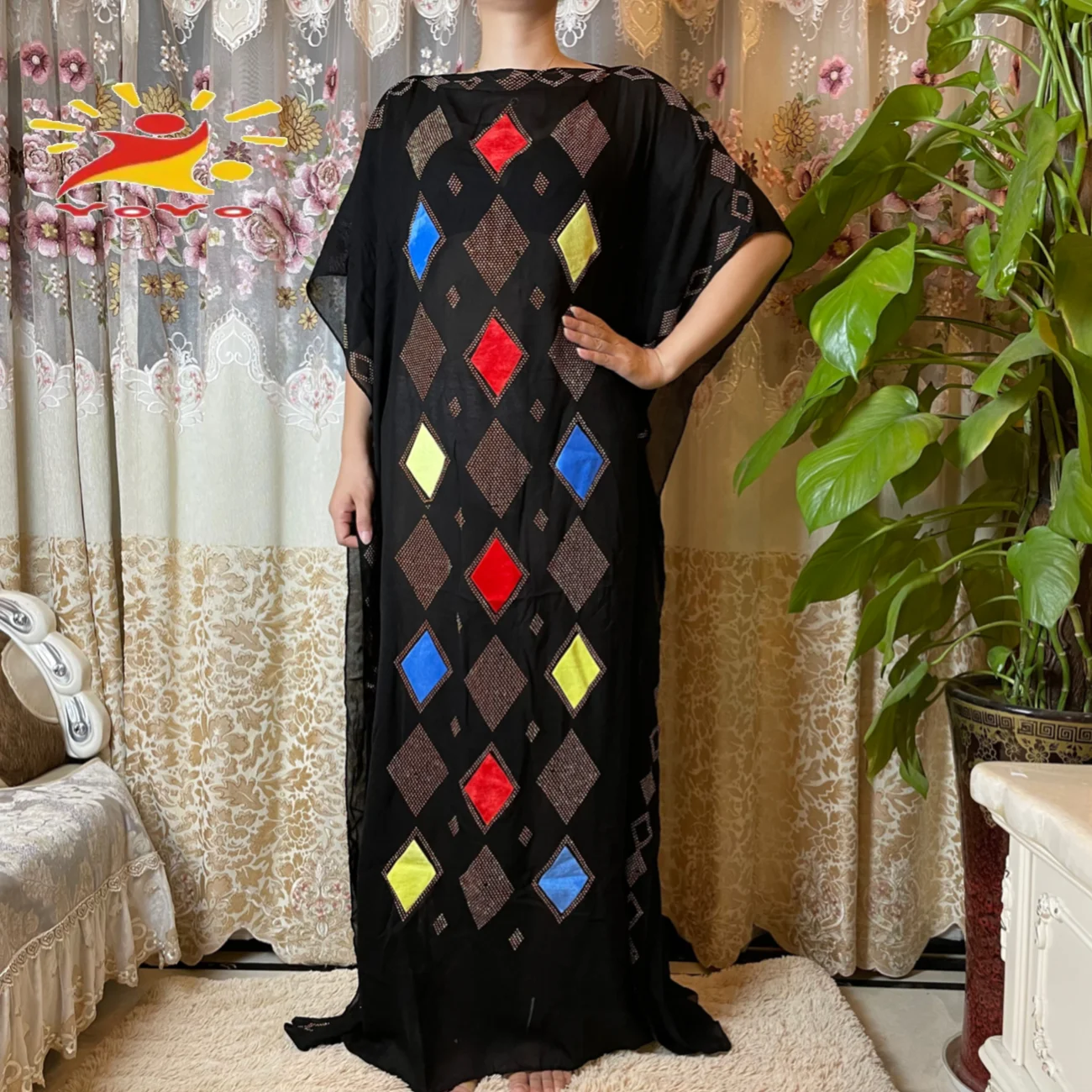 

Hot Sell Arabic Dress Dubai Abaya Muslim Women Bangladesh Colorful Beads Dresses Moroccan Kaftan Turkish Pakistan Abaya