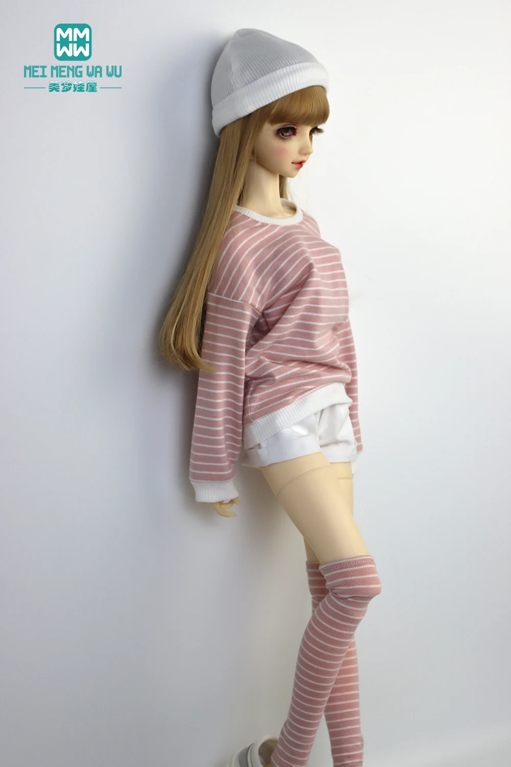 58-60cm 1/3 SD DD Dolls clothes Toys Ball Jointed Doll accessories Fashion striped sweatshirt, shorts