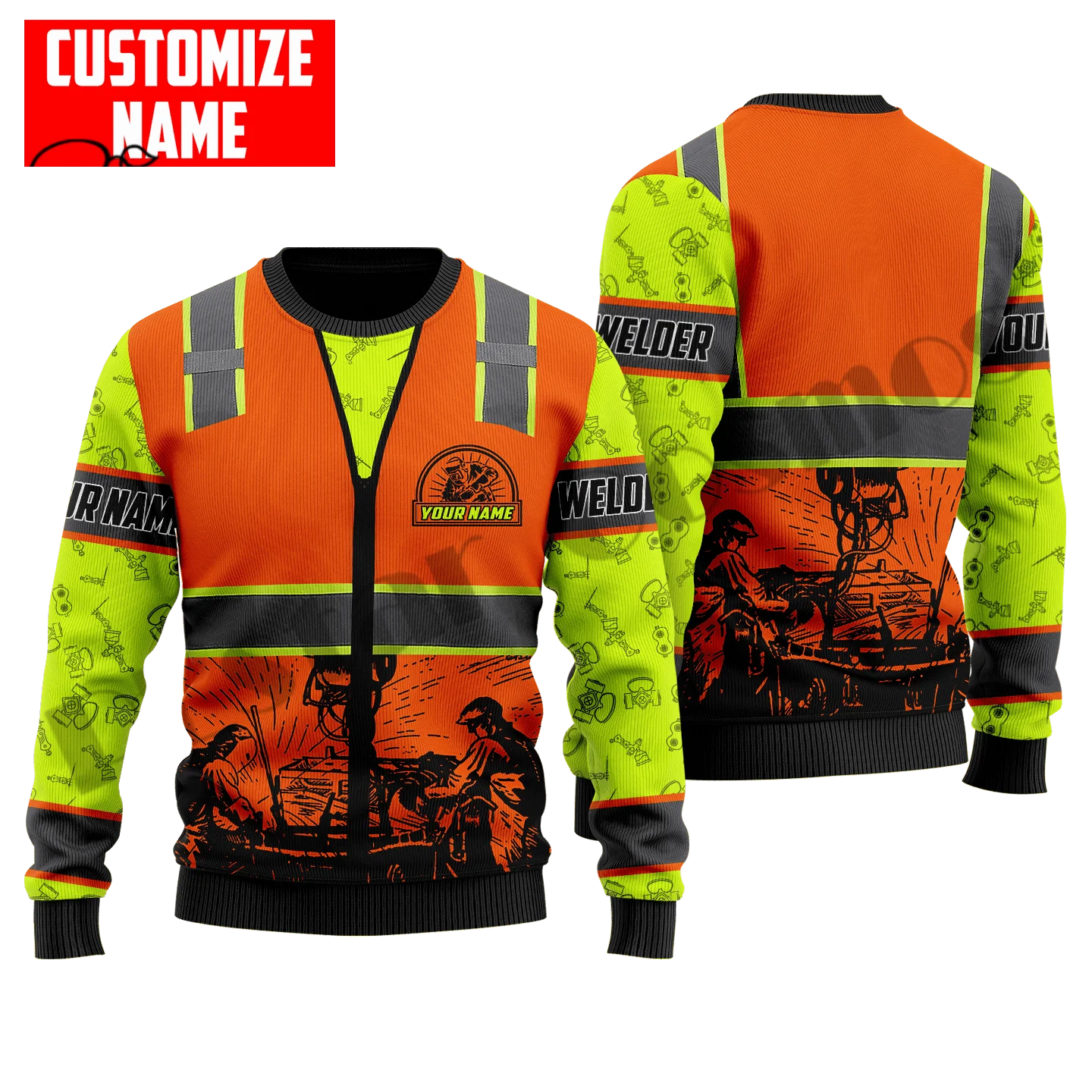 PLstar Cosmos 3DPrinted Newest Welder Job Custom Name Unique Hrajuku Streetwear Unisex  Funny Casual Hoodies/Zip/Sweatshirt A-1
