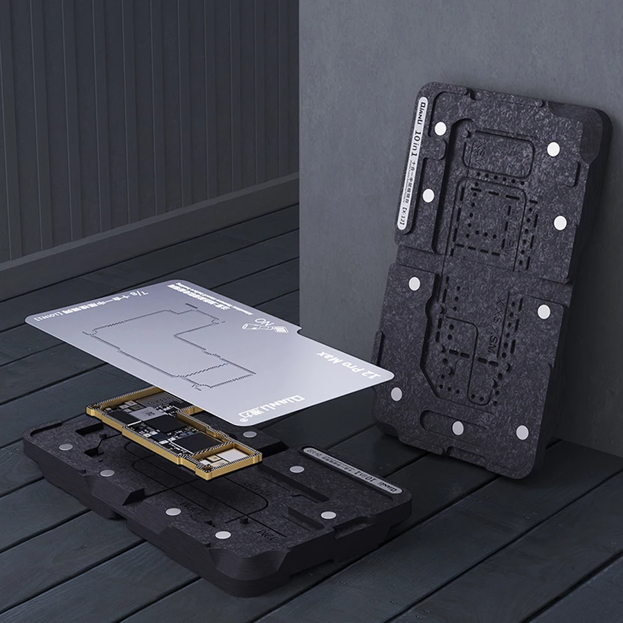 QIANLI 10 IN 1 Magnetic 3D BGA Tin Planting Platform For iPhone X-12 Pro MAX Motherboard Middle Frame Reballing Stencil Template