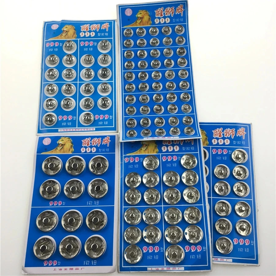 8/10/12/14/16/18mm Small Metal Snap Fasteners Press Button Stud Black White Clothing accessories Sewing Embedded buckle