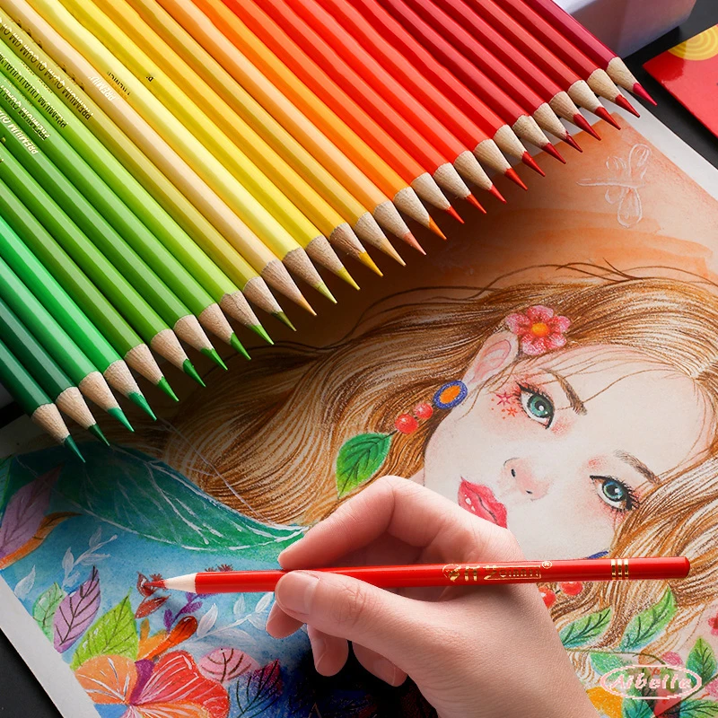 Brutfuner 48/72/120/160/180สี Professional น้ำมันดินสอสีไม้นุ่มดินสอสำหรับโรงเรียนวาด Sketch Art Supplies