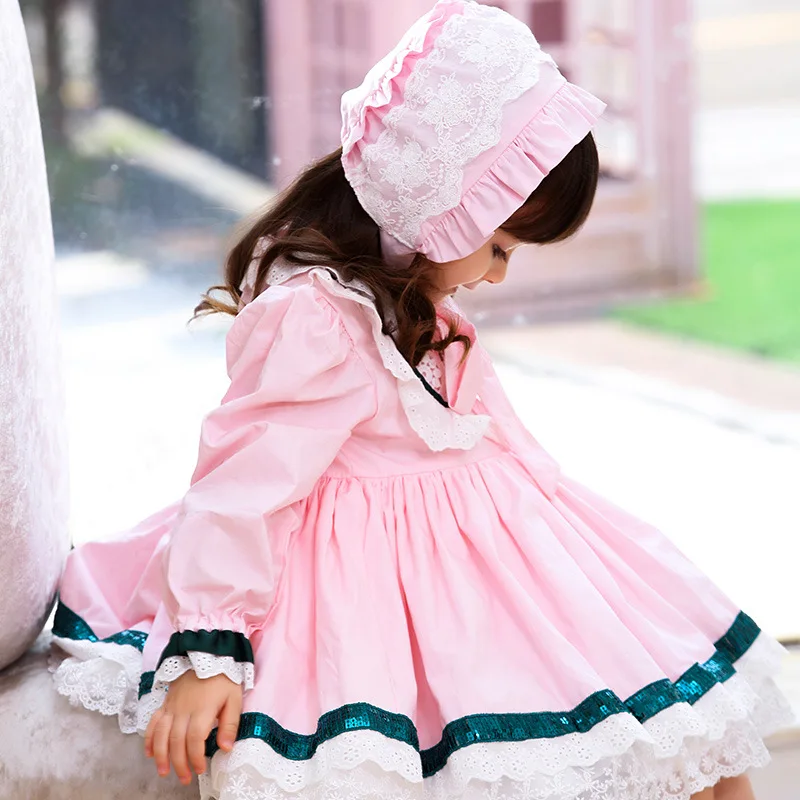 2020 Tutu Autumn Children\'s Clothing Baby Girl Dress Long Sleeve Lace Cotton  Spain Style Party for Kids Princess Ball Gown