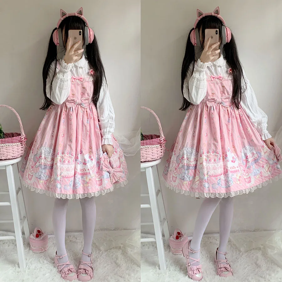 Japanische Student Süße Lolita Schuhe Vintage Runde Kopf Komfortable Frauen Schuhe Nette Bowknot Kreuz Gurt Kawaii Schuhe Loli Cos