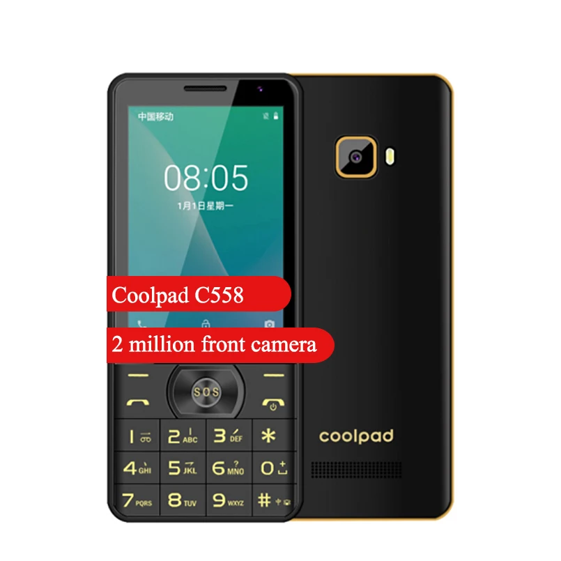 CoolSub-Caméra frontale pour personnes âgées, écran 3.5 pouces, 1800mAh, 1 Go, 8 Go, 2 millions de visiteurs, C558, MTK6739, 1,5 GH