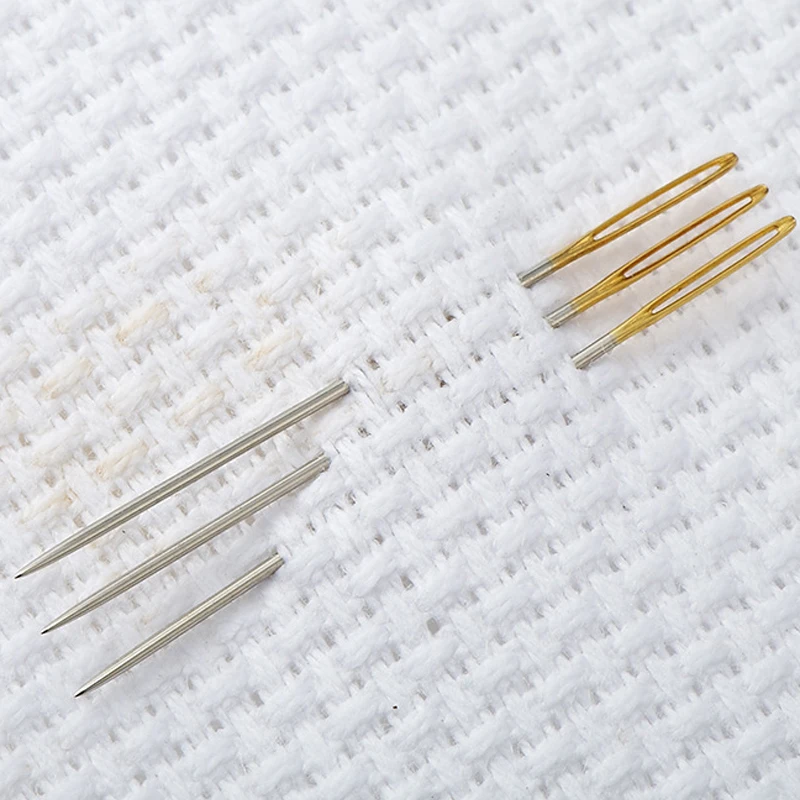 Leather Crafts Sewing Needle Round Head Blunt Pint Pointed Prism Sharp Tool For Embroidery Stitching Gold Embroidered Needles