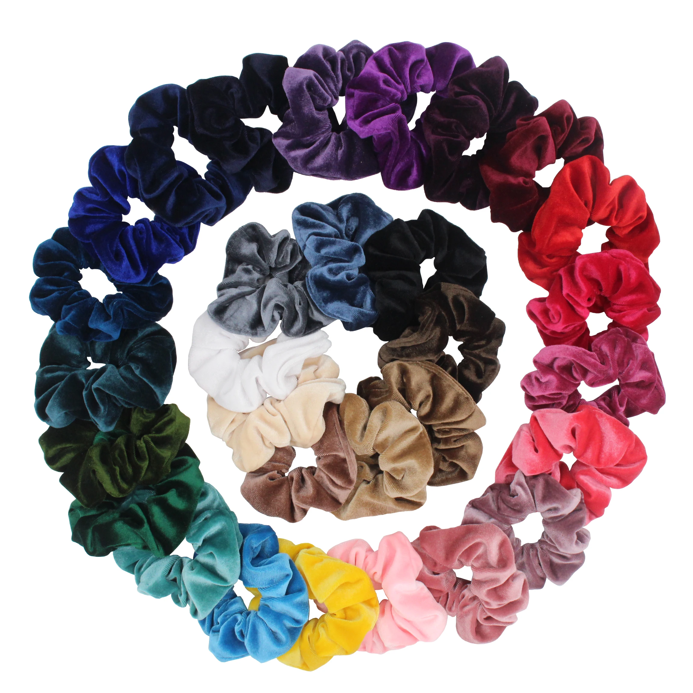 30Colors Korea Velvet Hair Scrunchie Elastic Hair Bands Solid Color Women Girls Headwear Ponytail Holder Hair Accessories